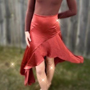 Free People Sunrise Satin Skirt